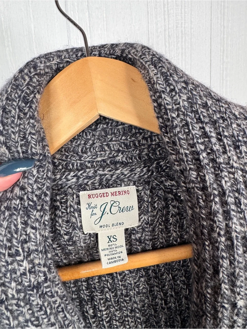 J.Crew Men’s Rugged Merino Wool-blend Cardigan Sweater XS